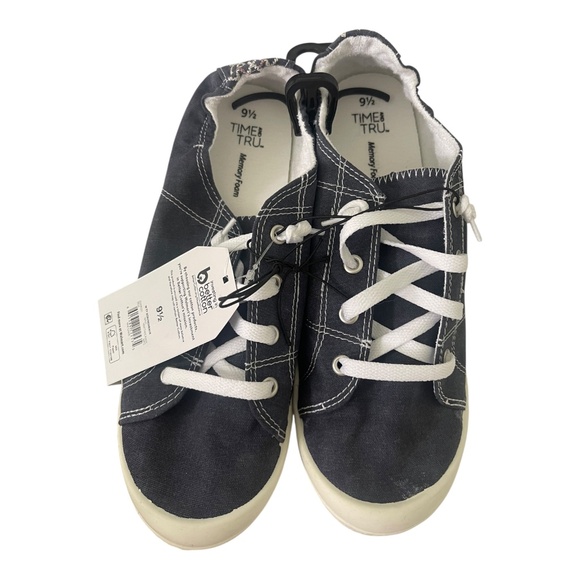 !MEDIUM WIDTH BLUE Time and Tru Women's Scrunch Back Slip-On Sneaker Sz various - Picture 5 of 5